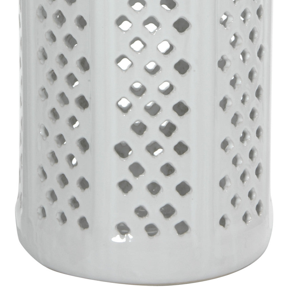17" Carved Lattice Decorative Umbrella Stand