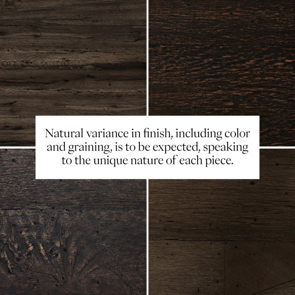 Abaso Small Square Coffee Table Ebony Rustic Wormwood Oak