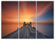 "Wooden Bridge Under Illuminated Sky" Sea Pier Metal Wall Art, 3 Panels, 36"x28"