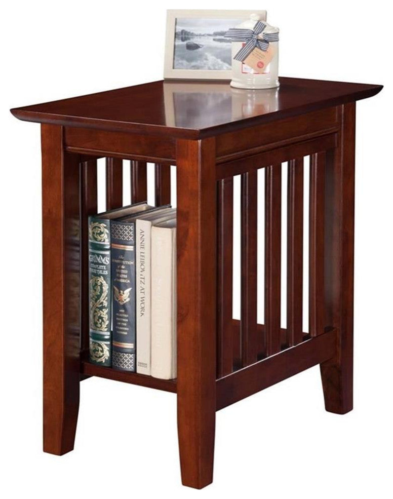 AFI Mission Solid Wood Chair Side Contemporary Table in Walnut
