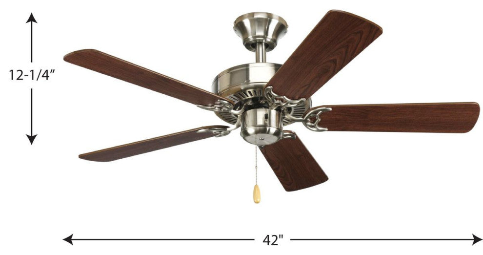Airpro Builder 42" 5-Blade Ceiling Fan, Brushed Nickel