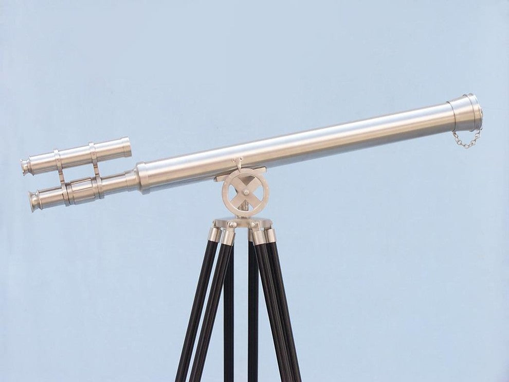 Floor Standing Brushed Nickel Griffith Astro Telescope 65'', Marine Telescope