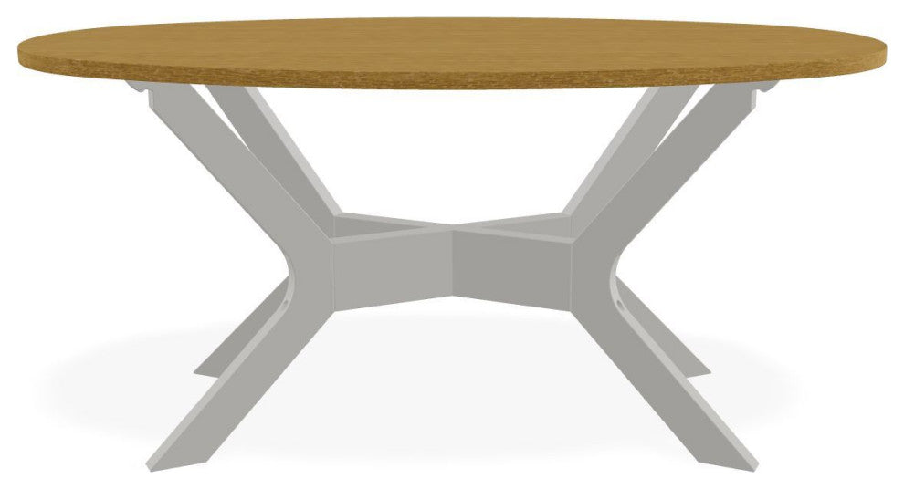 24" x 42" Oval Rustic Outdoor Coffee Table, Snow