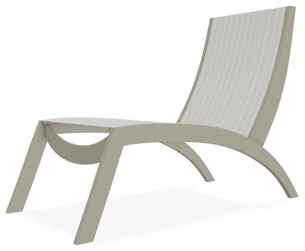 Dune Sling Stackable Outdoor Hydro-Lounge Chaise, Harbor/Storm