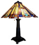 FLARE Tiffany-style 2 Light Mission Table Lamp 15inches Shade