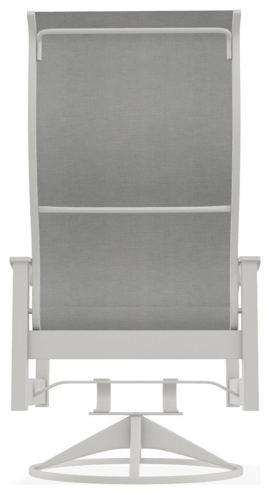 Leeward Sling Outdoor Swivel Rocker, Alloy/Snow