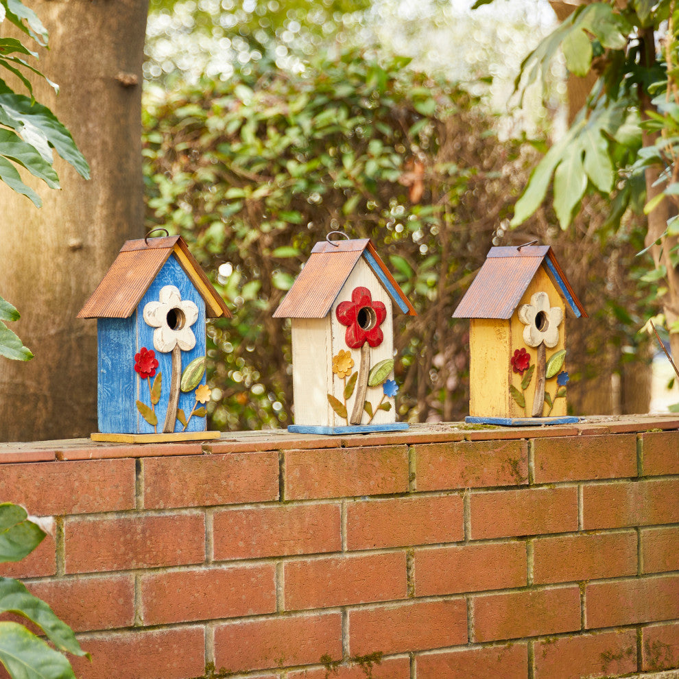 Decorative Wooden Rustic Multi-Functional Hanging Hand-Painted Birdhouse