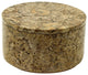 Eirenne Collection Black Zebra Marble 4" Circular Keepsake Box, Beige