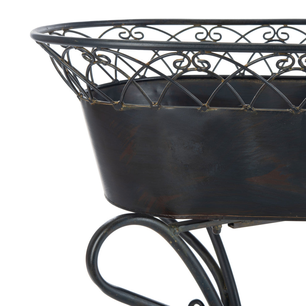 Safavieh Hendrick 2-Piece Outdoor Planters Black Rust