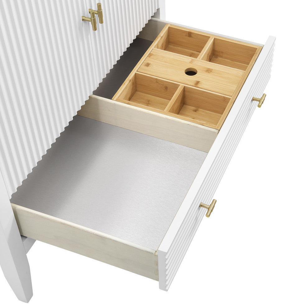 Myrrin 36" Vanity, Bright White, 3 CM White Zeus Top