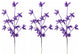 3 Pieces 25" Glitter Leaf Christmas Spray, Purple
