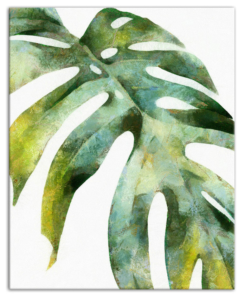 Watercolor Palm Leaf 8x10 Canvas Wall Art