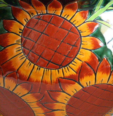 Small Sunflower Talavera Ceramic Pot