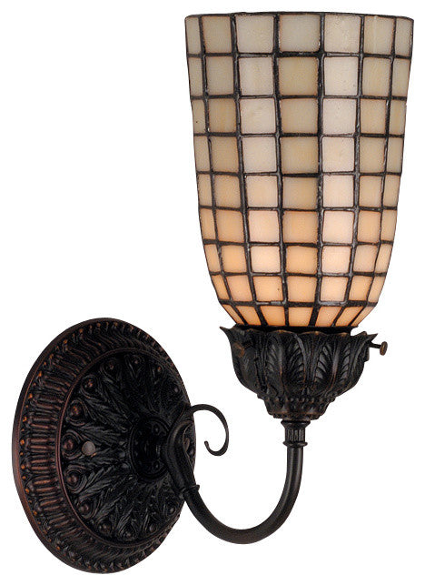 5 Wide Geometric Beige Wall Sconce