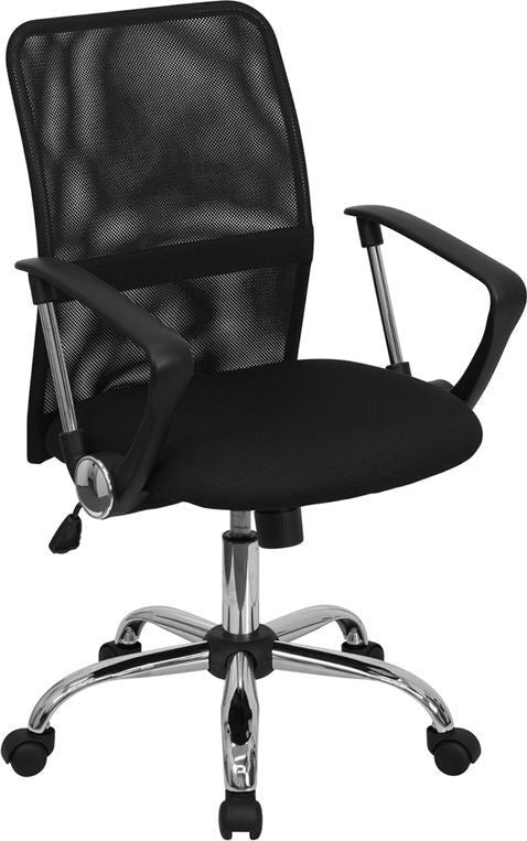 Flash Furniture Mid-Back Black Mesh Computer Office Chair with Chrome Base