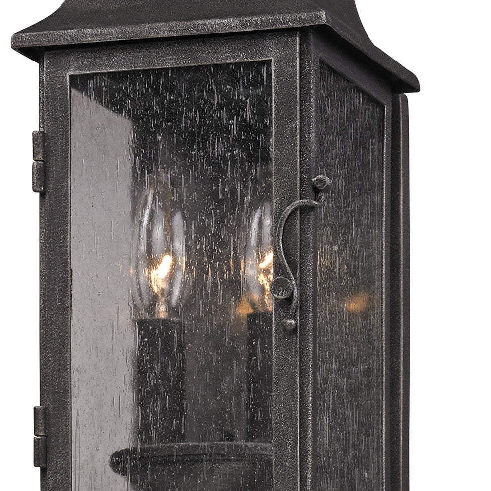 Larchmont, Outdoor Wall Lantern, Small - 6", Clear Seeded Glass - Incandescent L