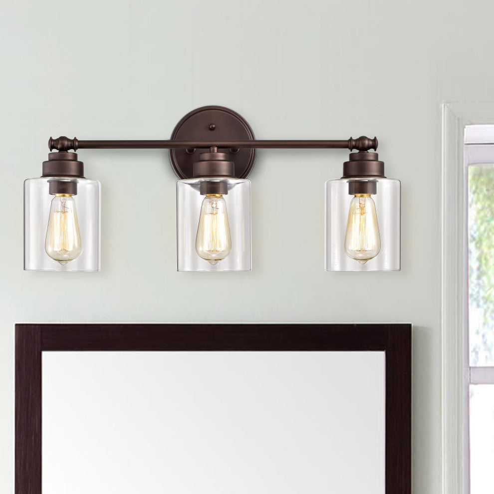 CHLOE Lighting KARSON Transitional 3-Light Oil Rubbed Bronze Bath Fixture