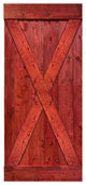 Stained Solid Pine Wood Sliding Barn Door, Cherry Red, 38"x84", X Series
