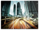 "Traffic in Hong Kong at Sunset" Photo Metal Wall Art, 3 Panels, 36"x28"