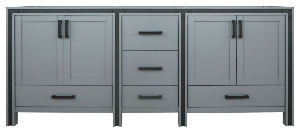 Ziva Transitional Dark Grey 80" Vanity Cabinet Only