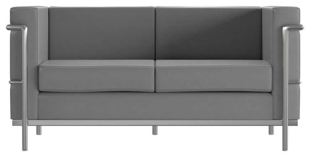 Hercules Regal Series LeatherSoft Loveseat, Gray