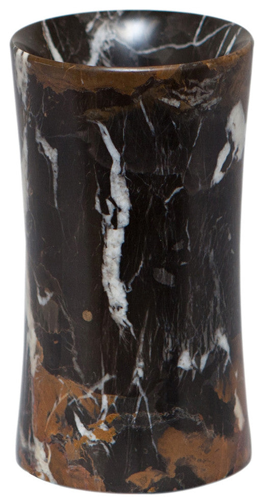 Vinca Collection Black and Gold Marble Tumbler