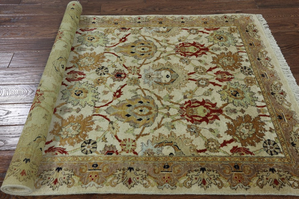 Floral Handmade Oriental Chobi Area Rug 4'x6', W2099