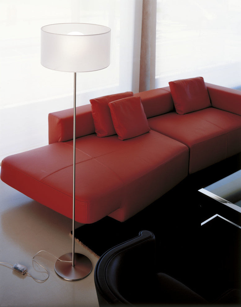 Fog Floor Lamp, Nickel/White