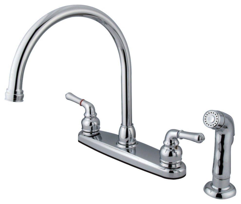 Kingston Brass 8" Centerset Kitchen Faucet, Polished Chrome