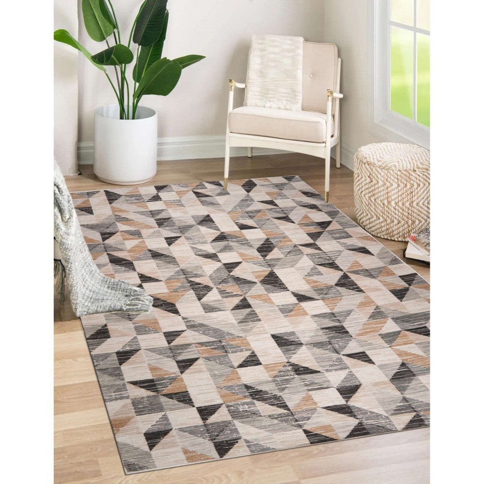 Plaza Tiles Area Rug, Neutral, 2'x3'