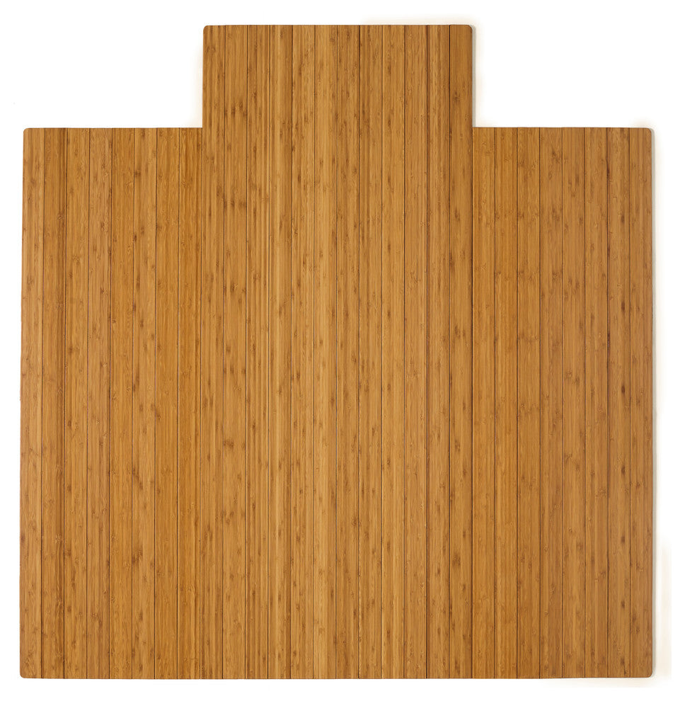 Jovert Bamboo Roll-Up Chair Mat, Natural, With Lip, 55"x57"