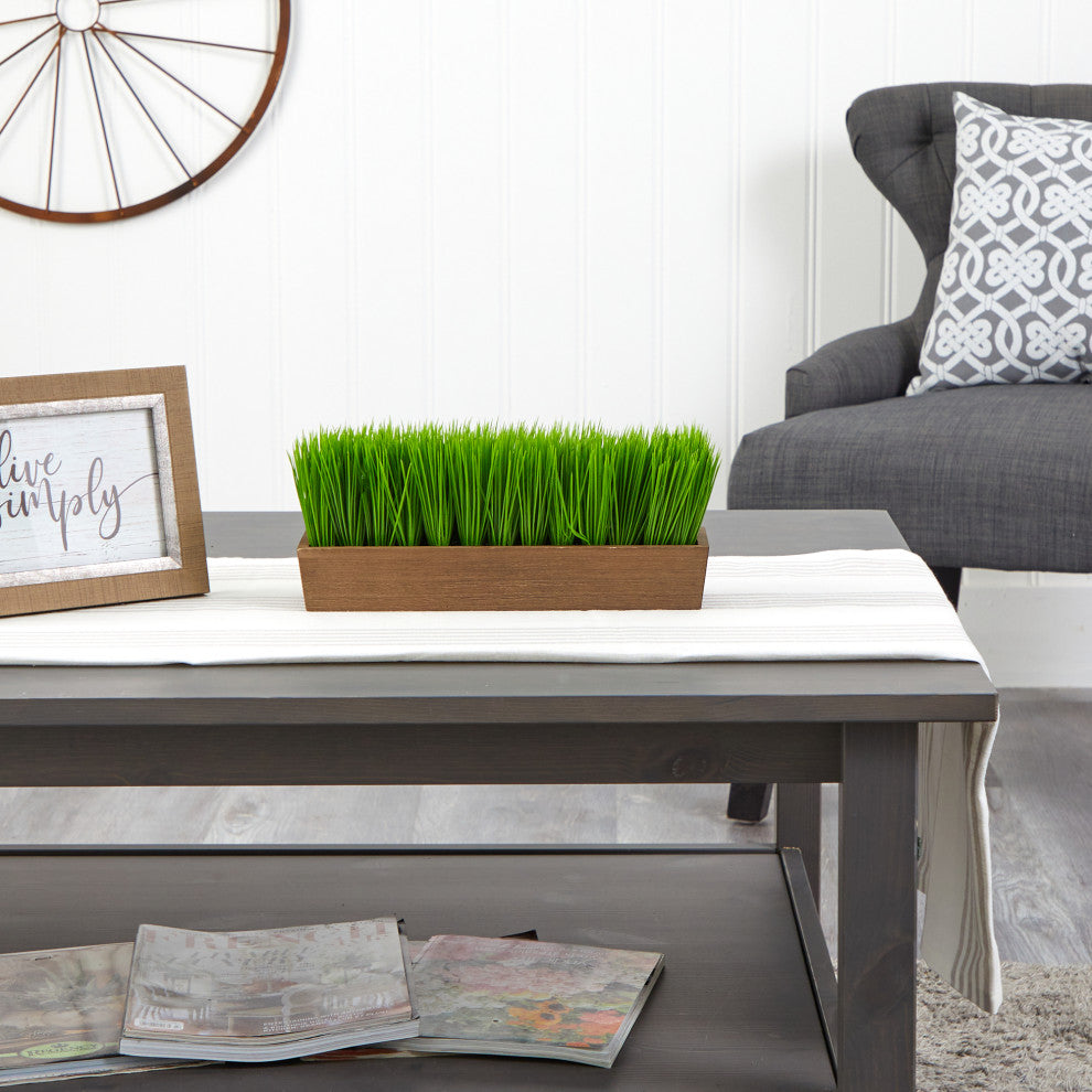 12" Grass Artificial Plant, Decorative Planter