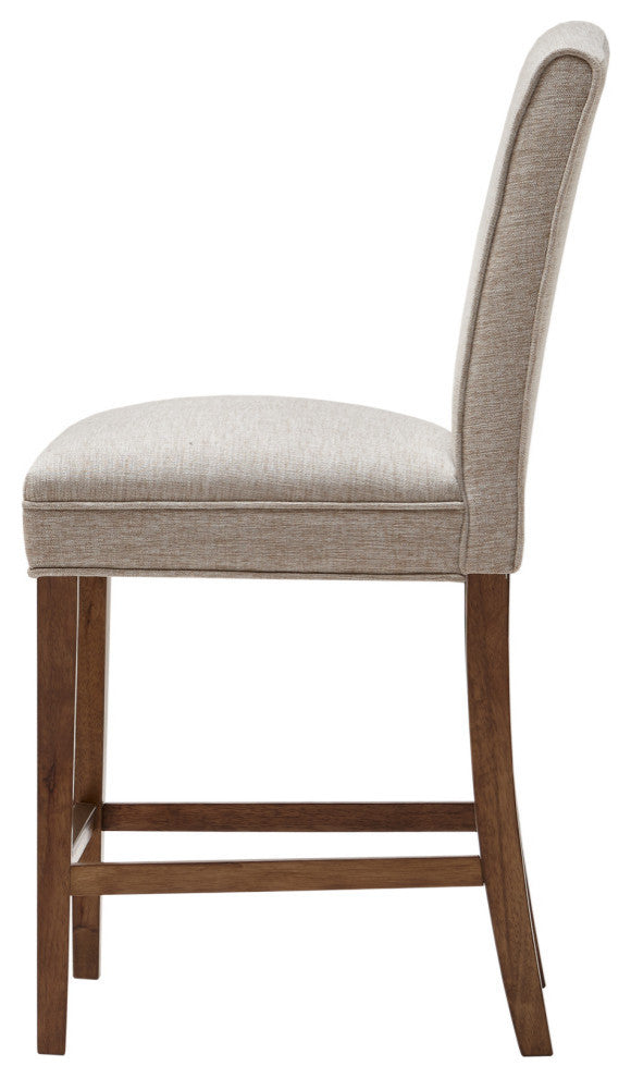 Madison Park Camel Armless Counter Stool Barstool, Cream