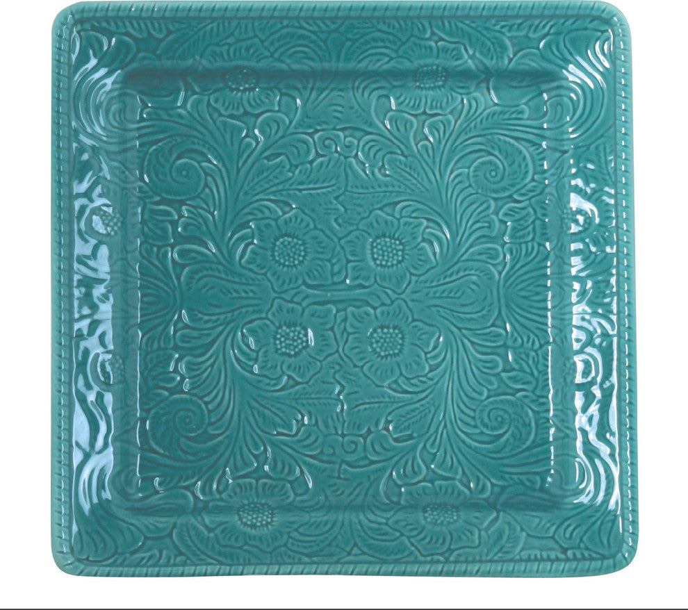 Savannah Serving Platter, Turquoise