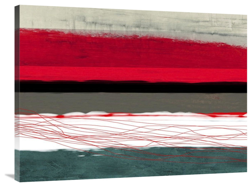 "Abstract Stripe Theme Red Grey And White" Fine Art Print