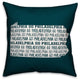 Teal Pennsylvania Go Team 16x16 Spun Poly Pillow