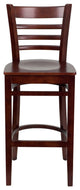 Ladder Back Wooden Barstool, Mahogany Wood Seat/Mahogany Wood Frame