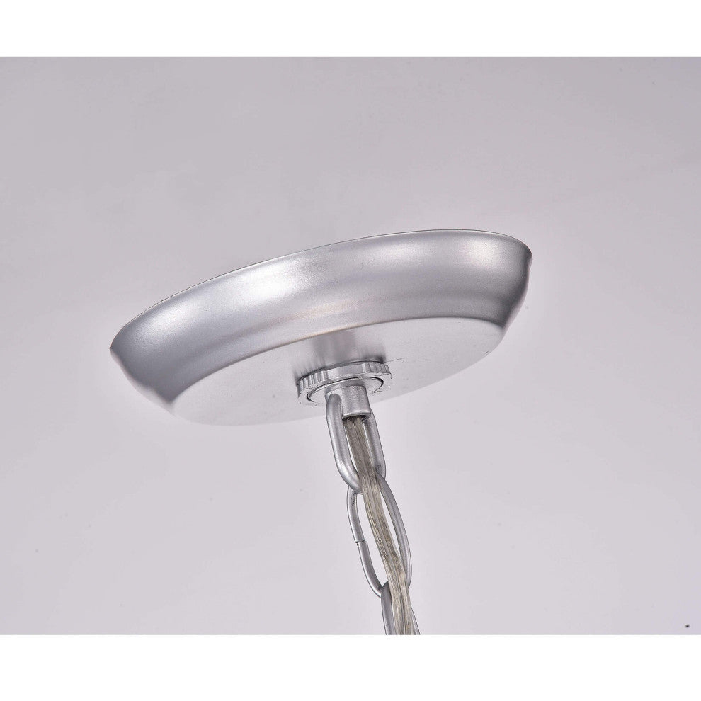 Chloe Matte Silver 4-light Crystal Orb Chandelier