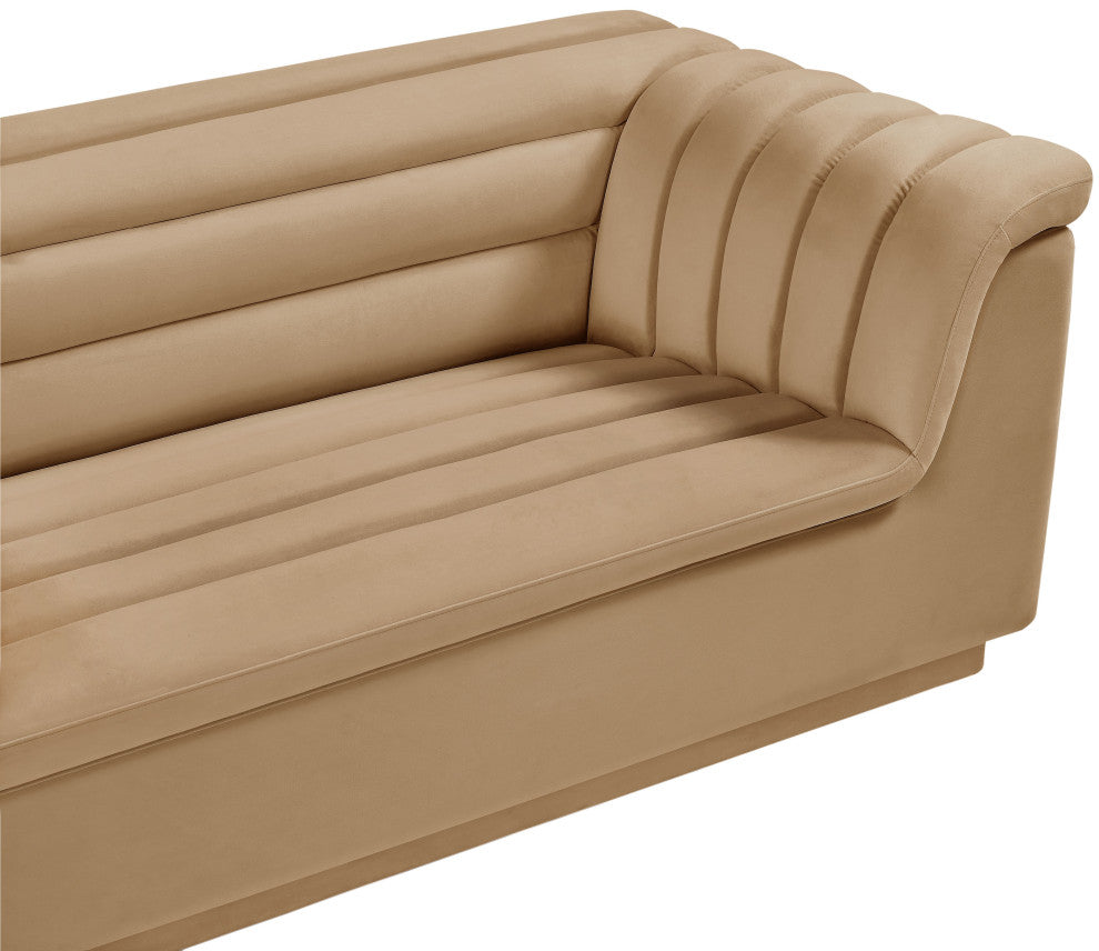 Cascade Upholstered Set, Camel, Velvet, Loveseat