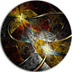 Symmetrical Fractal Flower, Floral Digital Art Round Metal Artwork, 36"