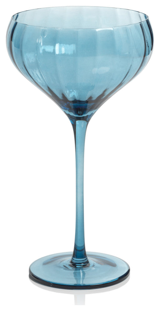 Malden Optic Cocktail Glasses, Set of 4, Blue Azure