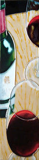 4x16" 2 Wine Glasses and Bottle Wall Decor Ceramic Art Tile