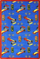Playful Patterns Rug, Pit Stop, 5'4"x7'8", Blue