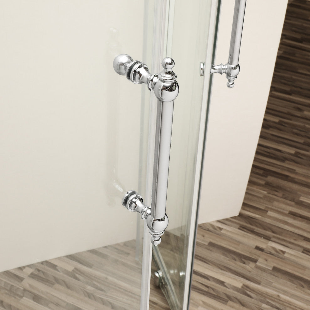 Semi-Frameless Shower Door, Chrome, 36" X 72"