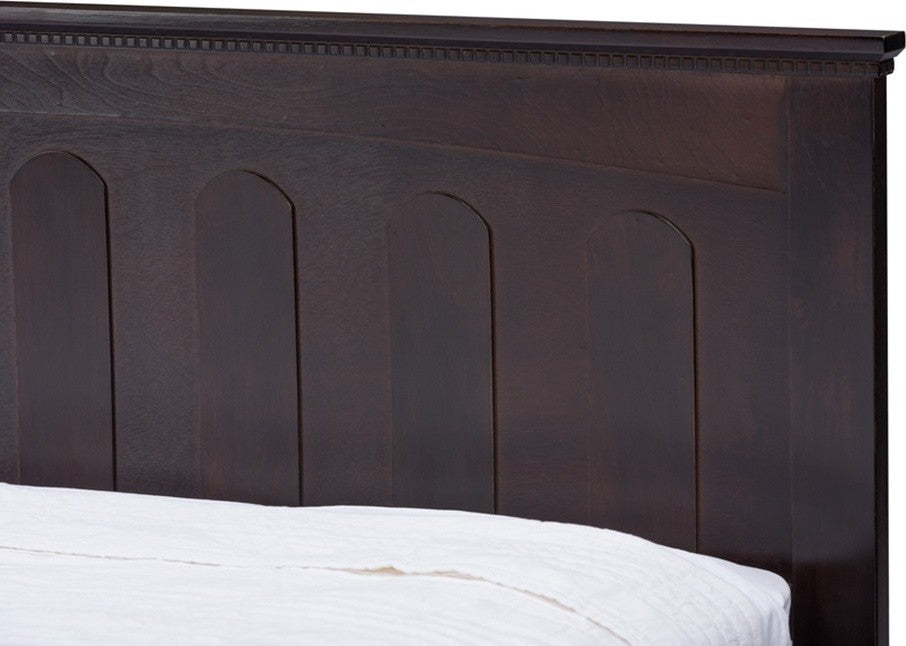 Baxton Studio Spuma Wood Twin Panel Bed in Cappuccino