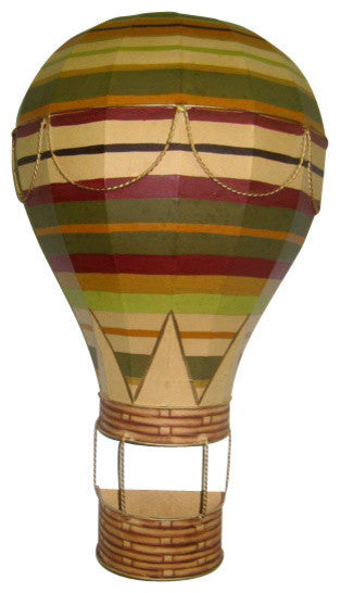 17" Hot Air Balloon Wall Sculpture, Retro Art Unique
