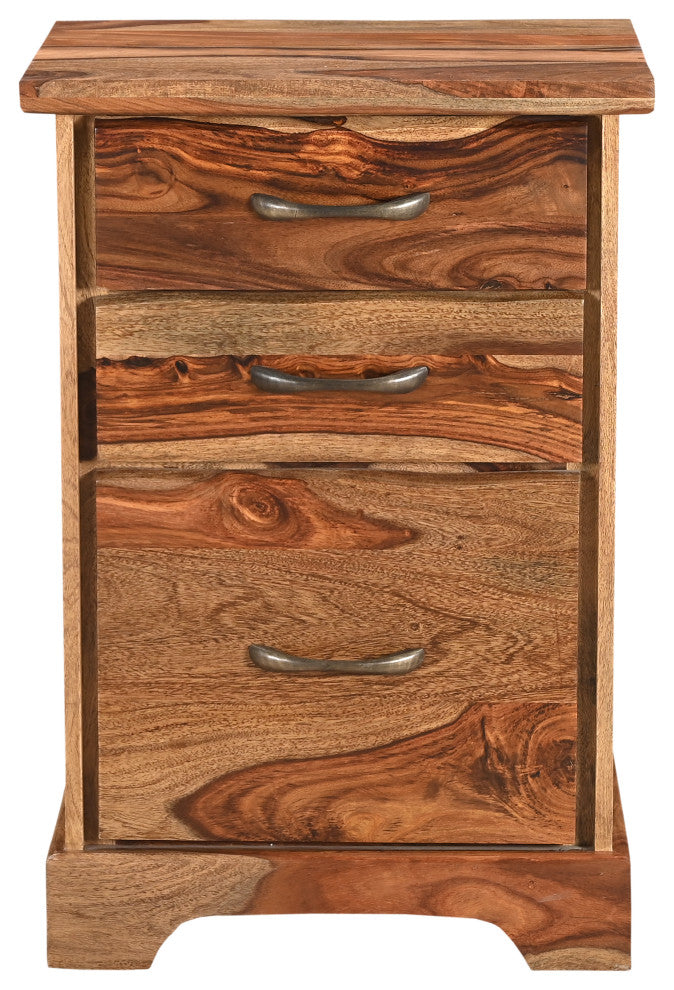 Damian 2-piece Live Edge Solid Wood Desk Set, Brown