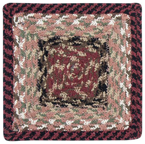 Burgundy/Mustard Square Trivet 8"x8"