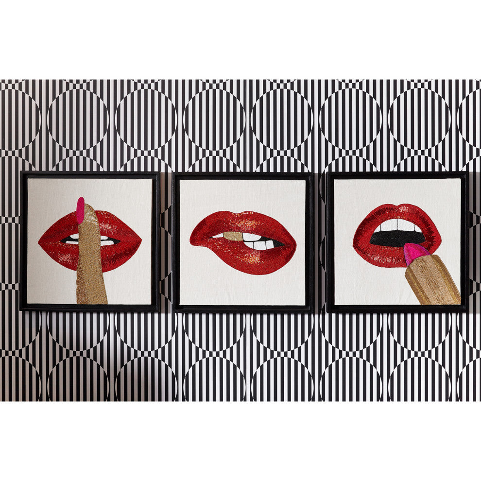 Lipstick Beaded Wall Art