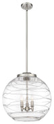 Deco Swirl Pendant, Brushed Satin Nickel, Clear Deco Swirl, Clear Deco Swirl
